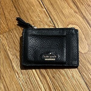 Kate Spade Black Textured Card Wallet